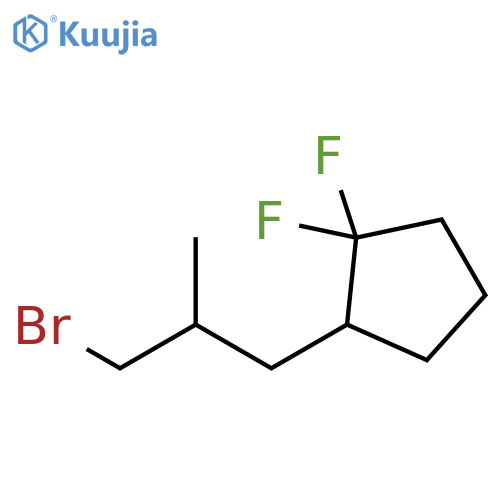 Cyclopentane, 2-(3-bromo-2-methylpropyl)-1,1-difluoro- structure