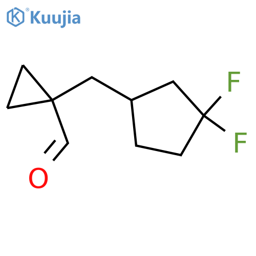 1-(3,3-difluorocyclopentyl)methylcyclopropane-1-carbaldehyde structure