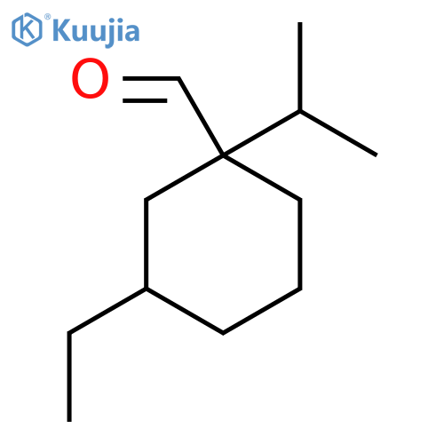 3-Ethyl-1-(propan-2-yl)cyclohexane-1-carbaldehyde structure