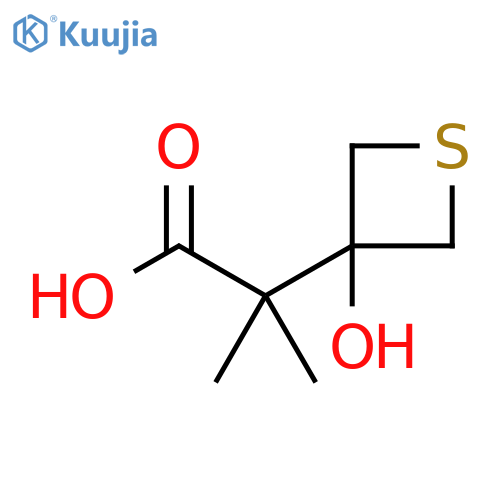 2-(3-hydroxythietan-3-yl)-2-methylpropanoic acid structure