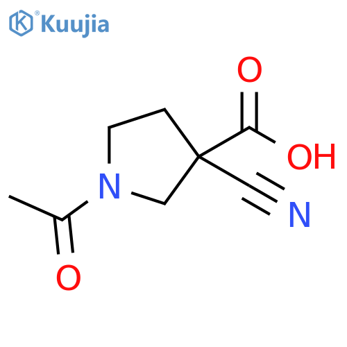 1-acetyl-3-cyanopyrrolidine-3-carboxylic acid structure