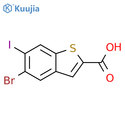 5-bromo-6-iodo-1-benzothiophene-2-carboxylic acid structure