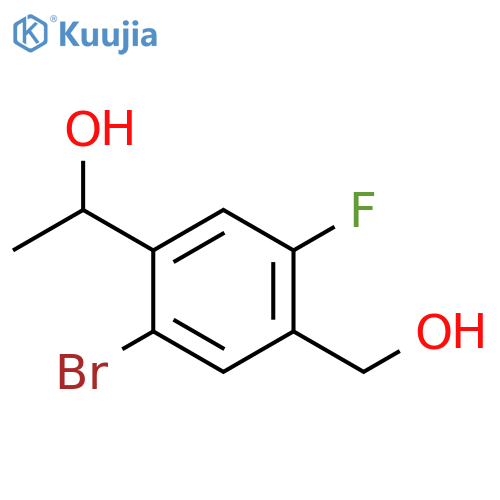 1-2-bromo-5-fluoro-4-(hydroxymethyl)phenylethan-1-ol structure