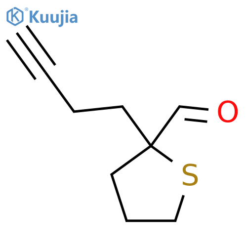 2-(but-3-yn-1-yl)thiolane-2-carbaldehyde structure