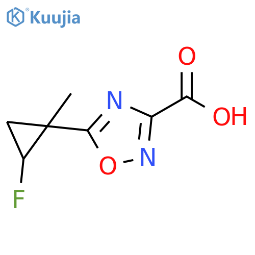 5-(2-fluoro-1-methylcyclopropyl)-1,2,4-oxadiazole-3-carboxylic acid structure