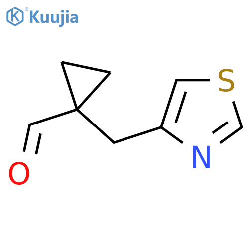 1-(1,3-thiazol-4-yl)methylcyclopropane-1-carbaldehyde structure