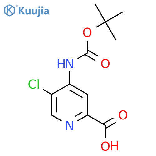 4-{(tert-butoxy)carbonylamino}-5-chloropyridine-2-carboxylic acid structure