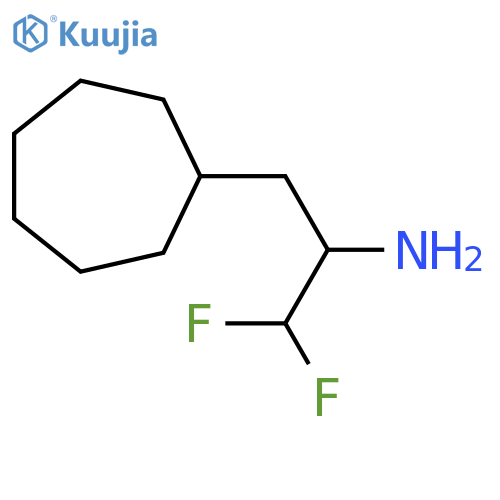 3-cycloheptyl-1,1-difluoropropan-2-amine structure