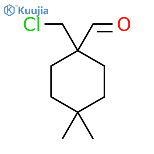 1-(chloromethyl)-4,4-dimethylcyclohexane-1-carbaldehyde structure