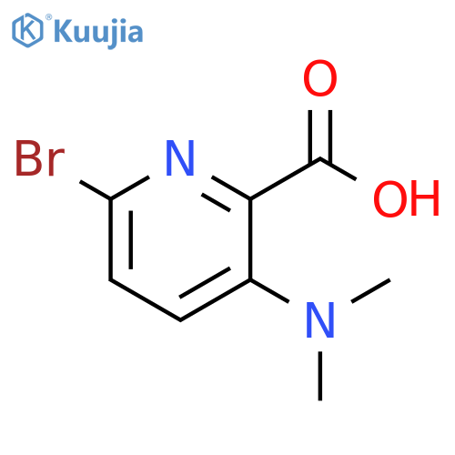 6-bromo-3-(dimethylamino)pyridine-2-carboxylic acid structure