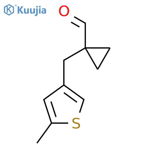 1-(5-methylthiophen-3-yl)methylcyclopropane-1-carbaldehyde structure