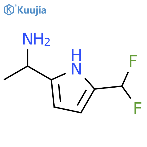 1-5-(difluoromethyl)-1H-pyrrol-2-ylethan-1-amine structure