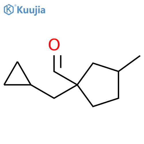 1-(cyclopropylmethyl)-3-methylcyclopentane-1-carbaldehyde structure