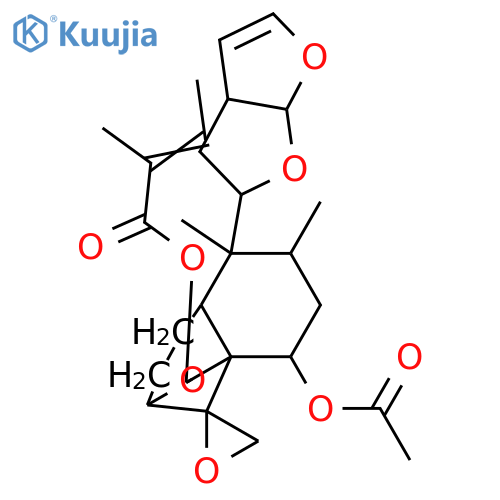 2-Butenoic acid, 2-methyl-, (1R,2'R,3R,4aR,5S,6R,8S,8aR)-8-(acetyloxy)hexahydro-5,6-dimethyl-5-[(2S,3aS,6aS)-2,3,3a,6a-tetrahydrofuro[2,3-b]furan-2-yl]spiro[3H-3,8a-ethano-1H-2-benzopyran-9,2'-oxiran]-1-yl ester, (2E)- structure