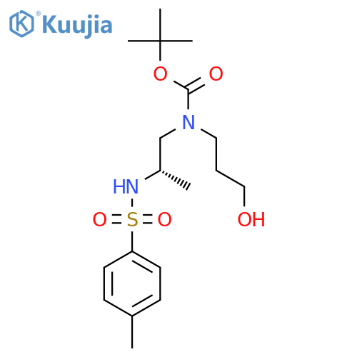 (S)-3-{N-(tert-Butoxycarbonyl)-N-2-(N-p-toluenesulfonyl)aminopropylamino-1-propanol structure