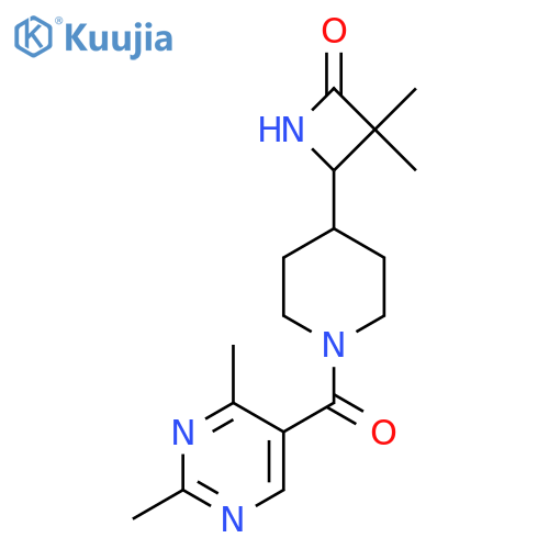 4-[1-(2,4-Dimethylpyrimidine-5-carbonyl)piperidin-4-yl]-3,3-dimethylazetidin-2-one structure