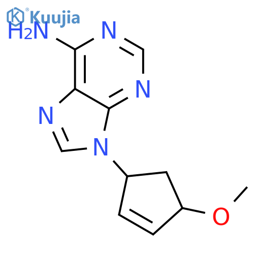 9-[(1R,4S)-4-methoxy-1-cyclopent-2-enyl]purin-6-amine structure
