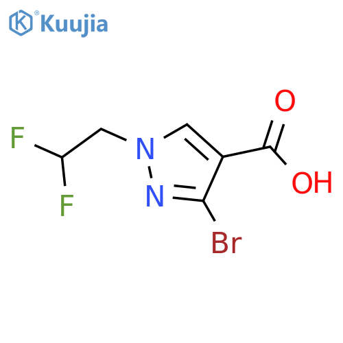 3-bromo-1-(2,2-difluoroethyl)-1H-pyrazole-4-carboxylic acid structure