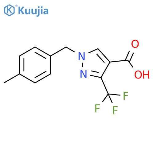 1H-Pyrazole-4-carboxylic acid, 1-[(4-methylphenyl)methyl]-3-(trifluoromethyl)- structure