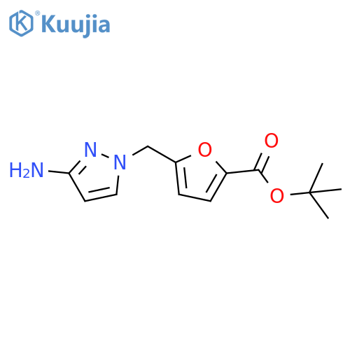 tert-butyl 5-(3-amino-1H-pyrazol-1-yl)methylfuran-2-carboxylate structure
