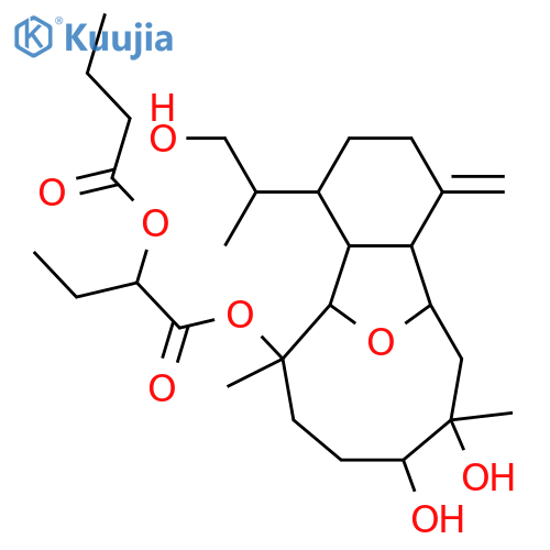 6,13-Epoxy-4(18)-eunicellene-8,9,12,16-tetrol; (6α,8α,9β,12β,13α,15R)-form, 12-O-(2-Butanoyloxybutanoyl) structure