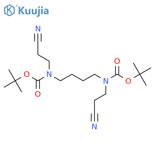 Di-tert-butyl butane-1,4-diylbis((2-cyanoethyl)carbamate) structure