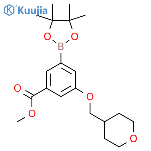 Methyl 3-(oxan-4-ylmethoxy)-5-(4,4,5,5-tetramethyl-1,3,2-dioxaborolan-2-yl)benzoate structure