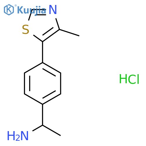 (1S)-1-[4-(4-methyl-1,3-thiazol-5-yl)phenyl]ethan-1-amine hydrochloride structure