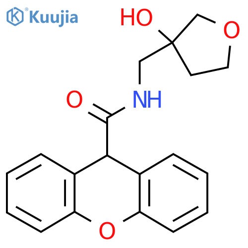 N-(3-hydroxyoxolan-3-yl)methyl-9H-xanthene-9-carboxamide structure