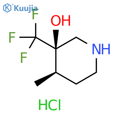Cis-4-methyl-3-(trifluoromethyl)piperidin-3-ol hcl structure
