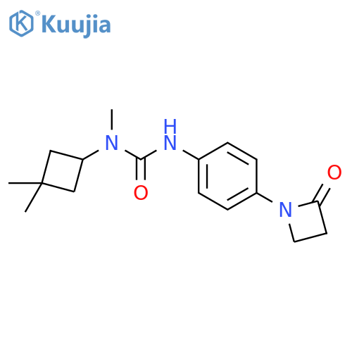 N-(3,3-Dimethylcyclobutyl)-N-methyl-N′-[4-(2-oxo-1-azetidinyl)phenyl]urea structure