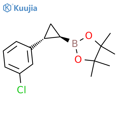 rac-2-(1R,2R)-2-(3-chlorophenyl)cyclopropyl-4,4,5,5-tetramethyl-1,3,2-dioxaborolane, trans structure