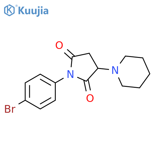 1-(4-bromophenyl)-3-(piperidin-1-yl)pyrrolidine-2,5-dione structure