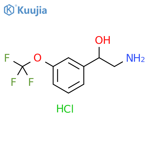 2-amino-1-3-(trifluoromethoxy)phenylethan-1-ol hydrochloride structure