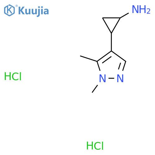 2-(1,5-Dimethyl-1H-pyrazol-4-yl)cyclopropan-1-amine dihydrochloride structure