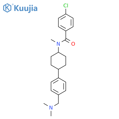 4-chloro-N-methyl-N-[(1r,4r)-4-{4-[(dimethylamino)methyl]phenyl}cyclohexyl]benzamide structure