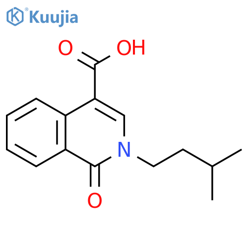 2-(3-methylbutyl)-1-oxo-1,2-dihydroisoquinoline-4-carboxylic acid structure
