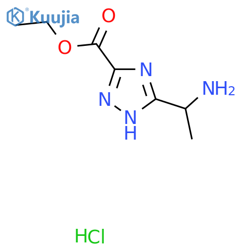 ethyl 3-(1-aminoethyl)-1H-1,2,4-triazole-5-carboxylate hydrochloride structure