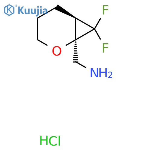 rac-(1R,6R)-7,7-difluoro-2-oxabicyclo4.1.0heptan-1-ylmethanamine hydrochloride structure