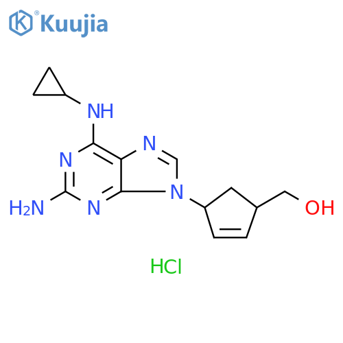 {4-2-amino-6-(cyclopropylamino)-9H-purin-9-ylcyclopent-2-en-1-yl}methanol hydrochloride structure
