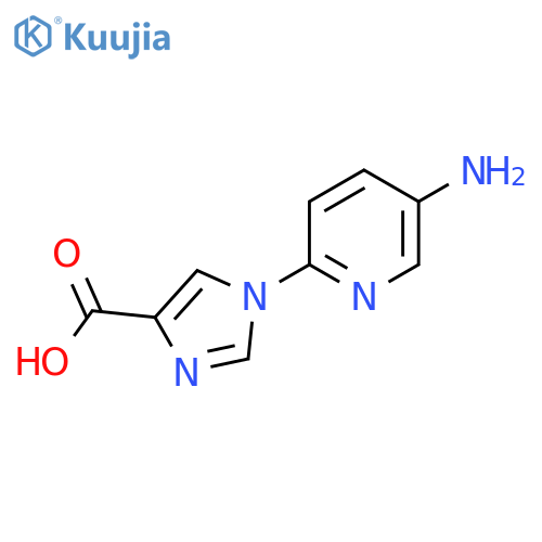 1-(5-Aminopyridin-2-yl)-1H-imidazole-4-carboxylic acid structure