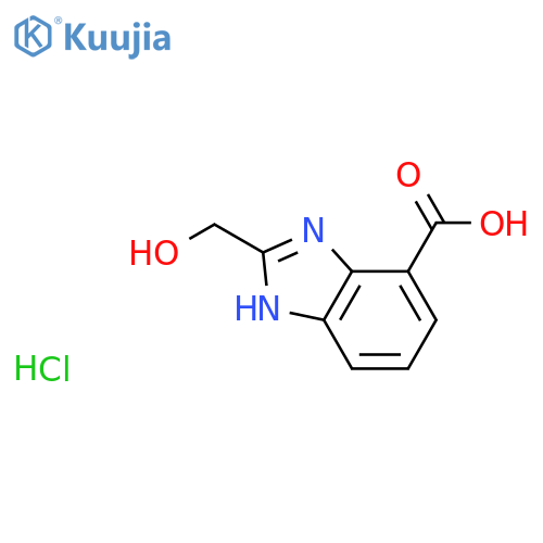 2-(hydroxymethyl)-1H-1,3-benzodiazole-4-carboxylic acid hydrochloride structure