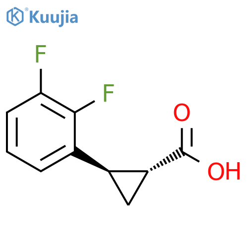 rac-(1R,2R)-2-(2,3-difluorophenyl)cyclopropane-1-carboxylic acid structure