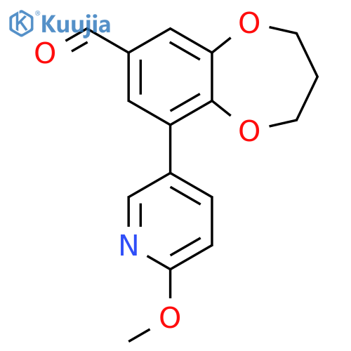 9-(6-methoxypyridin-3-yl)-3,4-dihydro-2H-1,5-benzodioxepine-7-carbaldehyde structure