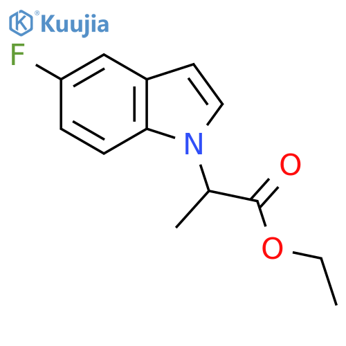 Ethyl 2-(5-fluoro-1H-indol-1-yl)propanoate structure