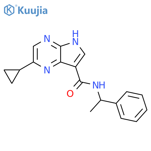 5H-Pyrrolo[2,3-b]pyrazine-7-carboxamide, 2-cyclopropyl-N-(1-phenylethyl)- structure