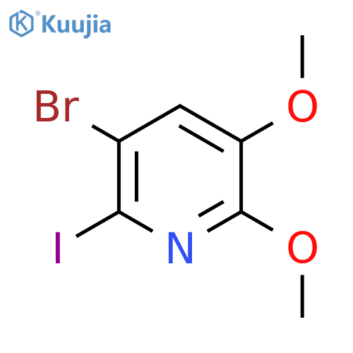 3-Bromo-2-iodo-5,6-dimethoxypyridine structure