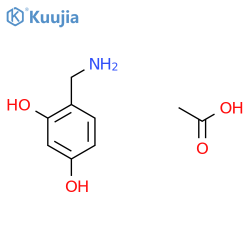 4-(Aminomethyl)benzene-1,3-diol acetate salt structure