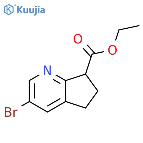ethyl 3-bromo-6,7-dihydro-5H-cyclopenta[b]pyridine-7-carboxylate structure
