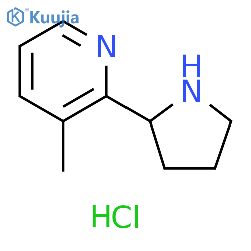 3-methyl-2-(pyrrolidin-2-yl)pyridine hydrochloride structure